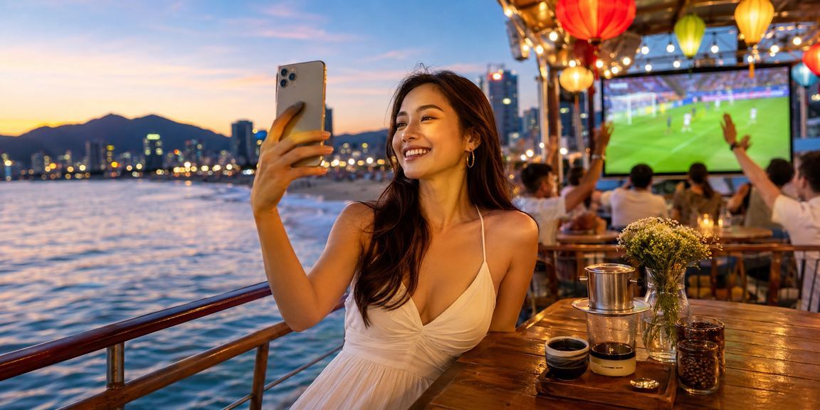 Người chơi Đà Nẵng xem cá cược bóng đá tại quán cà phê